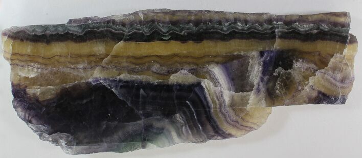 Polished Fluorite Slab - Purple, Green & Gold #34868